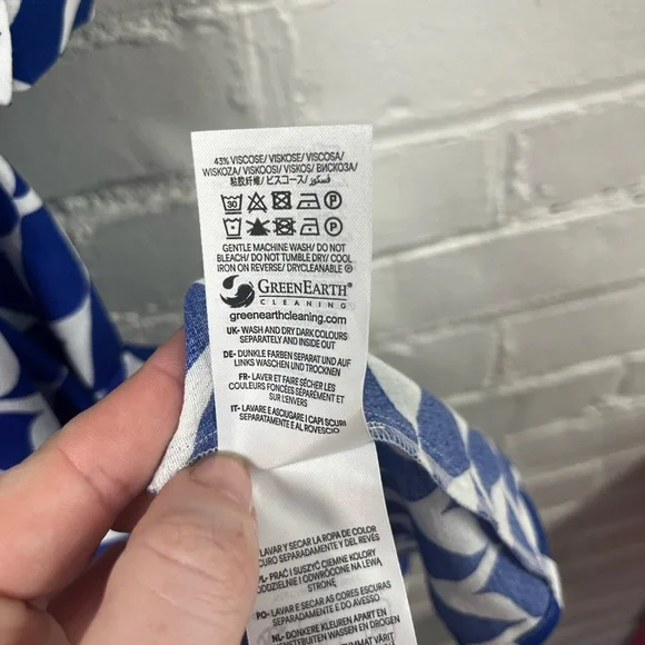 Kate Midi Shirt Dress in Mazarine Blue Birdie. Size 8 US - Picture 10 of 12